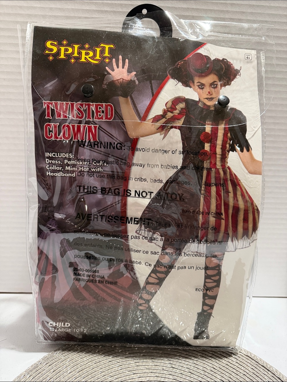Spirit Twisted Clown Kids Costume - Red & Black